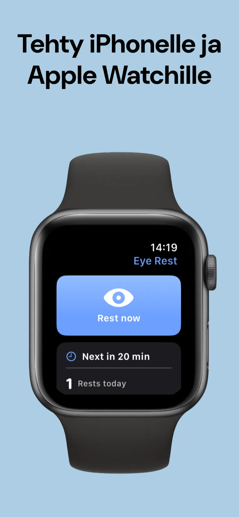 Tehty iPhonelle ja Apple Watchille — Silmälepo: 20-20-20 iPhonella ja Apple Watchilla rinnakkain